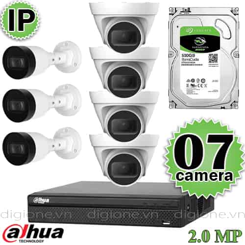 Lắp đặt trọn bộ 7 camera IP giám sát 2.0MP Dahua