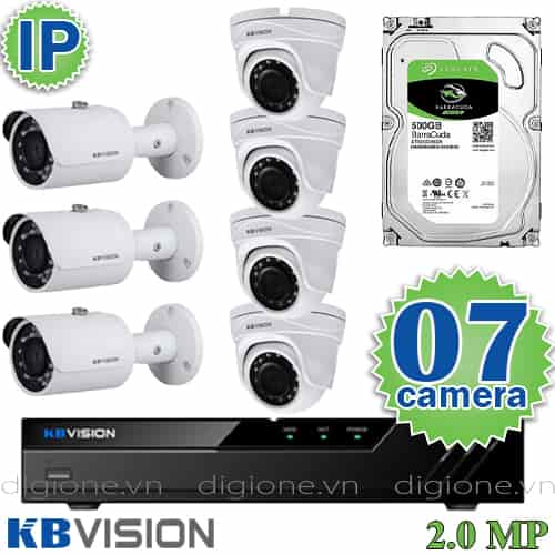 Lắp đặt trọn bộ 7 camera IP giám sát 2.0MP KBvision