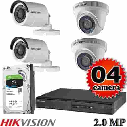 Lắp đặt trọn bộ 4 camera giám sát 2.0M Hikvision