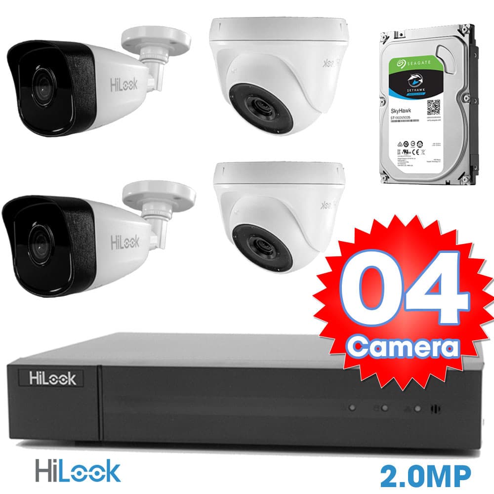 Lắp đặt trọn bộ 4 camera giám sát 2.0MP HiLook