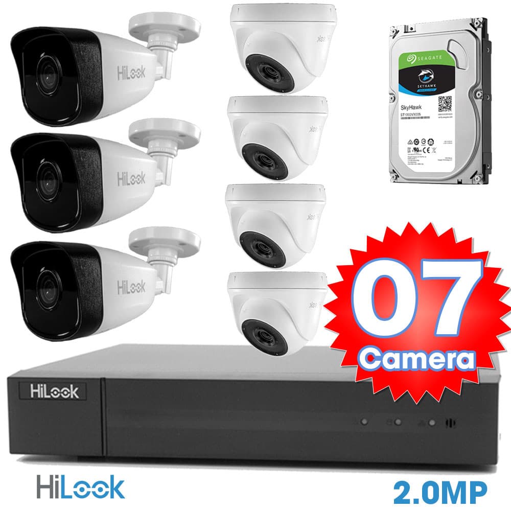 Lắp đặt trọn bộ 7 camera giám sát 2.0MP HiLook