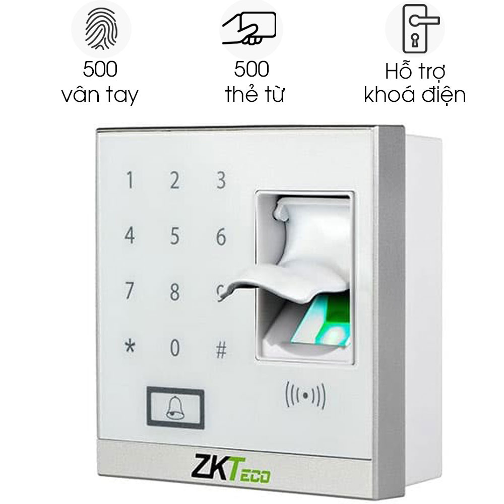 Máy Kiểm Soát Cửa Ra Vào Vân Tay - Thẻ Cảm Ứng ZKTeco X8-BT