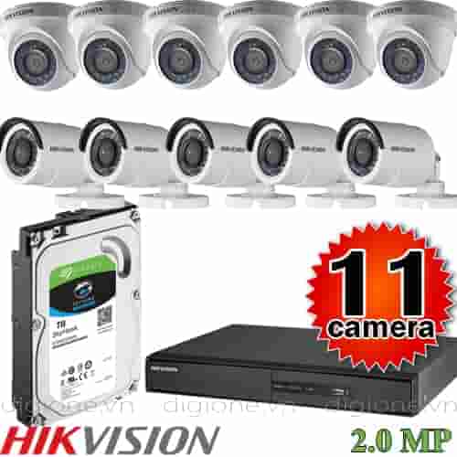 Lắp đặt trọn bộ 11 camera giám sát 2.0MP Hikvision