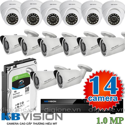 Lắp đặt trọn bộ 14 camera giám sát 1.0M Kbvision