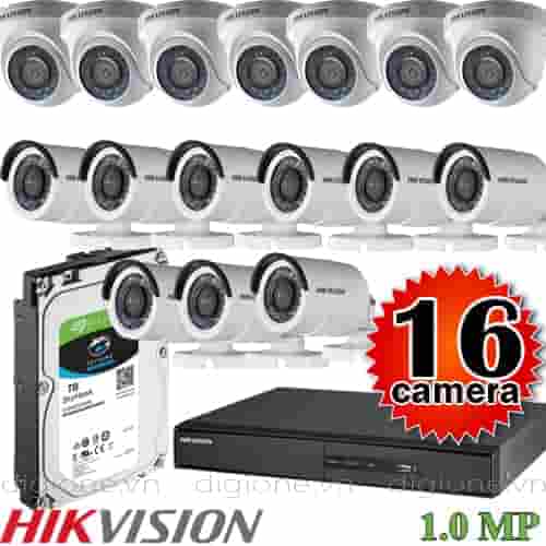 Lắp đặt trọn bộ 16 camera giám sát 1.0M Hikvision