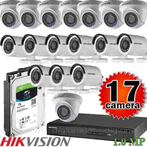 Lắp đặt trọn bộ 17 camera giám sát 1.0M Hikvision