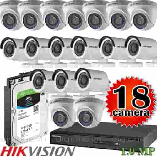 Lắp đặt trọn bộ 18 camera giám sát 1.0M Hikvision
