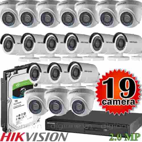 Lắp đặt trọn bộ 19 camera giám sát 2.0M Hikvision