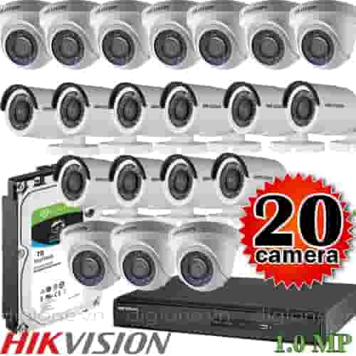 Lắp đặt trọn bộ 20 camera giám sát 1.0M Hikvision