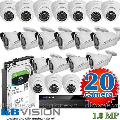 Lắp đặt trọn bộ 20 camera giám sát 1.0M Kbvision