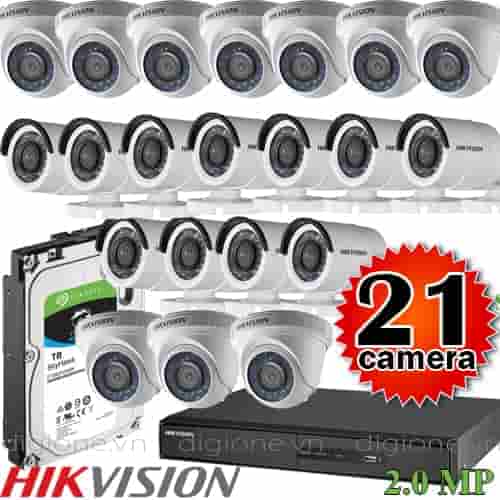 Lắp đặt trọn bộ 21 camera giám sát 2.0M Hikvision