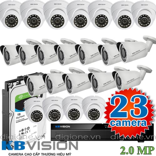 Lắp đặt trọn bộ 23 camera giám sát 2.0M Kbvision