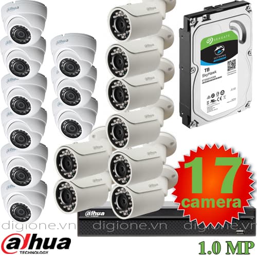 Lắp đặt trọn bộ 17 camera giám sát 1.0M Dahua